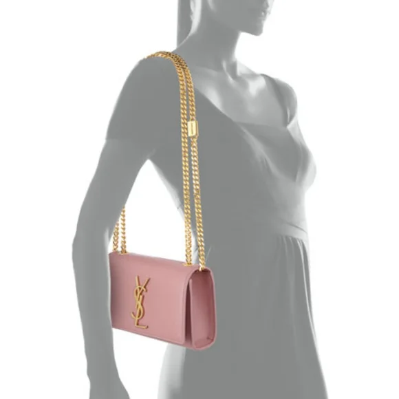 YSL Saint Laurent KATE SMALL Grain de Poudre Shoulder/Crossbody BABY PINK BLUSH - Picture 8 of 16